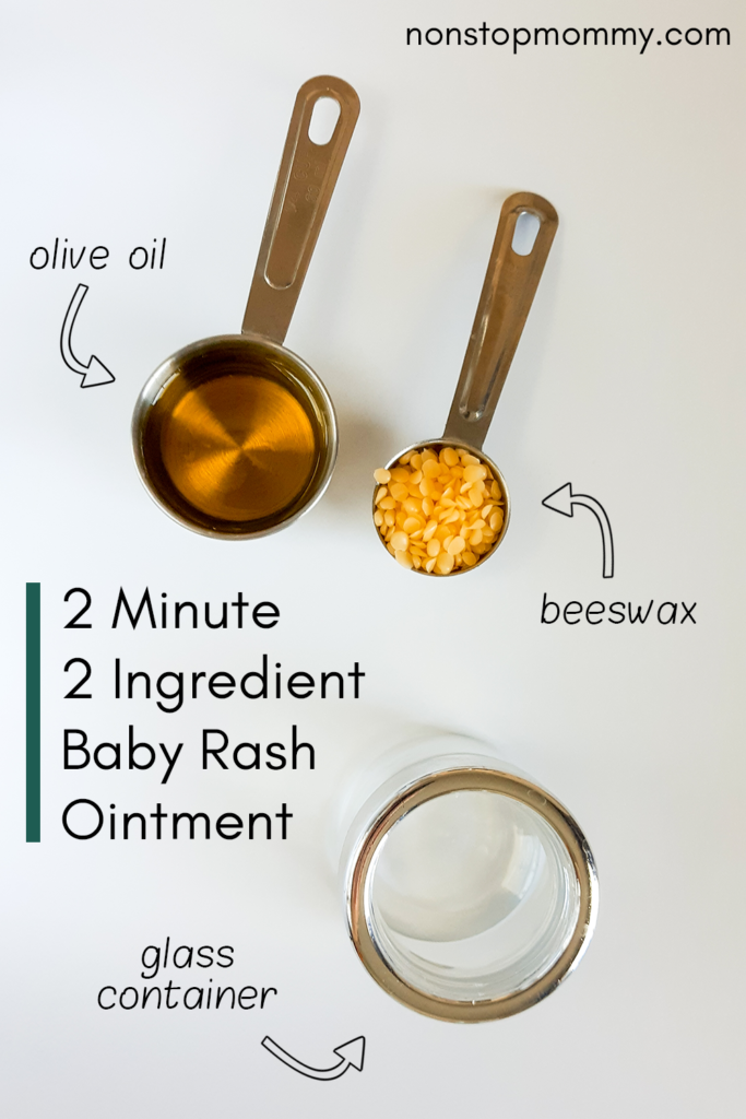 2 Minute, 2 Ingredient Diaper Rash Ointment | Olive oil + beeswax