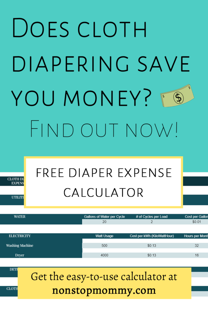 Does Cloth Diapering Save You Money? Find out now with this Cloth Diaper Expense Calculator on nonstopmommy.com