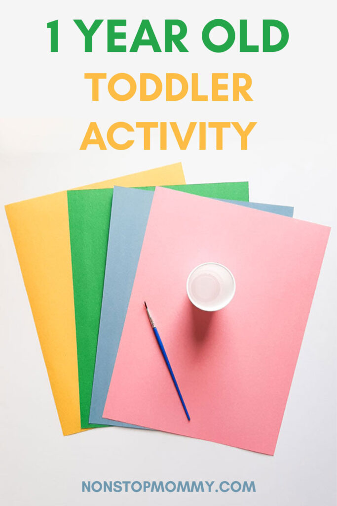 Water Painting Toddler Activity | Construction Paper, Cup, Water, and Brush