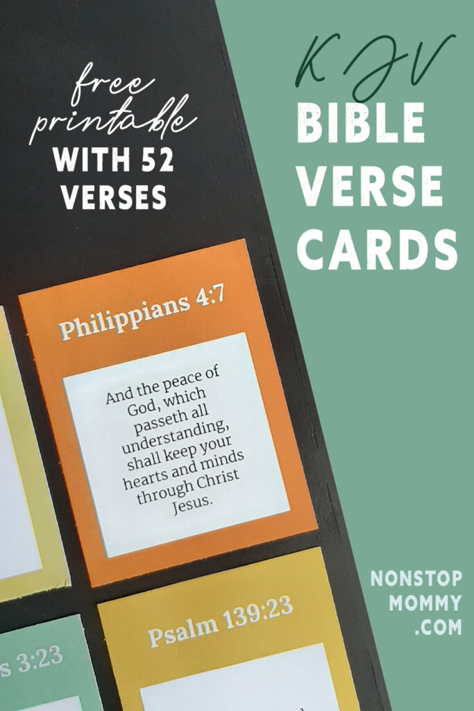 KJV Bible Verse Cards Free Printable with 52 verses