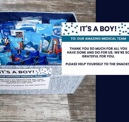 It's A boy Thank you gift basket for the nurses card