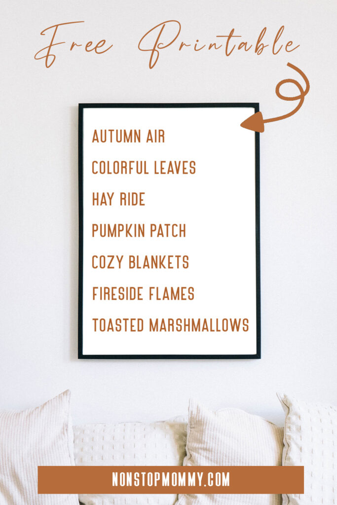 free printable for fall or autumn