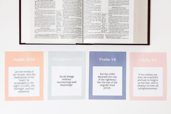 KJV Bible Verse Cards Free Printable (4 shown in picture)